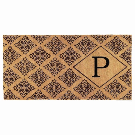 Monogram Door Mat, Black, Natural, 36 in W x 72 in L